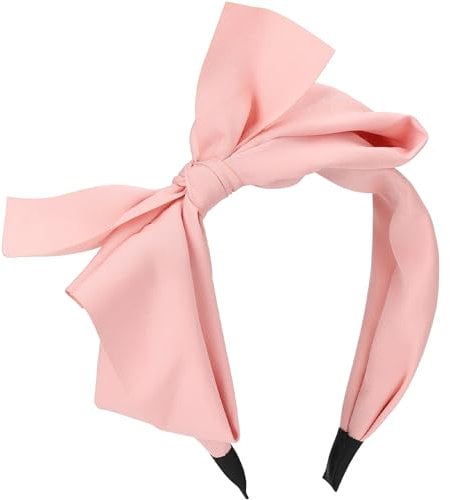 WantGor Big Bowknot Knotted Wide Turban Headbands - Women's Pink Hoop Hair Accessories