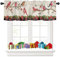 Tokusyou Scheibengardine Kurz Gardinen Vorhang für Küche Landhausstil Vögel Blumen Muster Weihnachten Deko Der Blickdicht Bistrogardinen für Schlafzimmer Wohnzimmer B 137 × H 45 cm