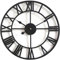 Taodyans Stille Wanduhr Vintage Römische Ziffern Nicht Tickend Metall Skelett Dekorative Uhr Wohnzimmer Küche Cafe Hotel Büro Home Decor Geschenk (Schwarz, 60cm)