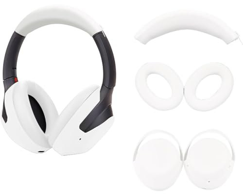 Adhiper 3 Set Case Cover for Sony WH-1000XM4/XM3 Headphones, EarPad/Ear/Headband Cover Protector, Sweat Proof Silicone Accessories (White)
