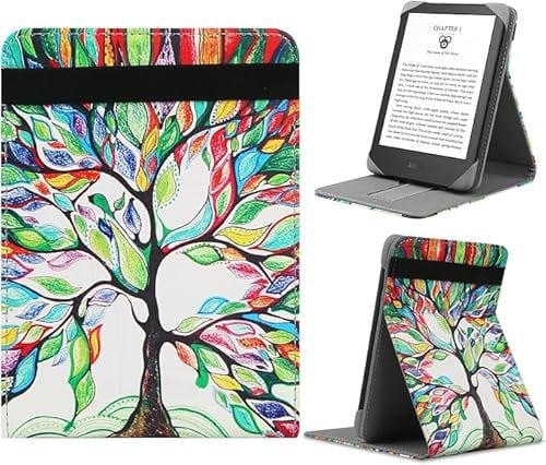 HoYiXi Custodia per 7 Kindle Paperwhite/Colorsoft 2024,verticale Flip Stand Cover compatibile con 6-6.8 E-Book Reader Paperwhite Kobo Tolino Ebook Pocketbook Ereader- Albero