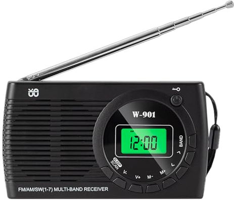 DollaTek Radio Batteriebetriebenes FM AM SW FM Batterieradio mit Bildschirmanzeige für Wandern und Camping