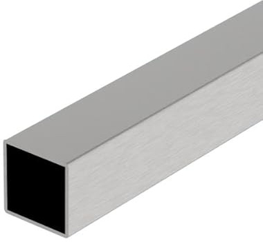 Sellon24® Edelstahl Rohr Quadratrohr 100-300cm Geländerrohr ECKIG Vierkantrohr 40 x 40 x 2,0 mm - AISI 304 geschliffen K320 (Länge: 200cm)