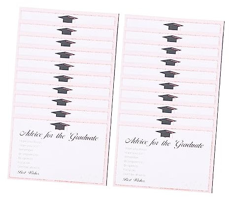 GRIRIW 20St Abschlusskarte Abitur Gästebuch 2022 schwarze Karten Schulmaterial letter paper kollegen Grußkarten Segenskarten abschlusswunschkarten Mehrzweck Glückwunschkarte Papier Rosa