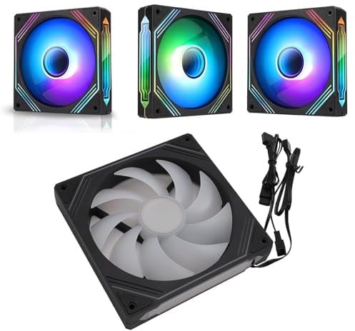 140mm ARGB PWM Chassis Fan, Addressable RGB Cooling Fan 5V 3PIN Connector, 650-1850RPM Speed, PWM Fan for CPU Cooler for Radiator PC Chassis, Quiet & Stable Cooling (Regular Black)