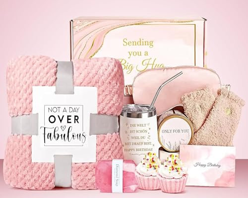 MUOOAY Geburtstags Geschenk für Frauen, Kuscheldecke Geschenk für Beste Freundin, Geburtstaggeschenke für Mama Schwesters Freundin Oma Weihnachtsgeschenke für Frauen Geburtstag Geschenkset Ideen