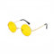 WDZAYXC Retro Classic Runde polarisierte Sonnenbrille mit Metallrahmen für Herren und Damen(Gold/Gelb)
