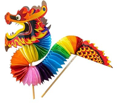 Vastsea 3D Chinois Nouvel an Papier Dragon, Papier 3D Marionnette Dragon DIY, Décoration à Suspendre Décoration de Nouvel an Chinois Décoration de Fête du Nouvel an Décoration de Jardin