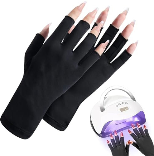 1 Paar UV Handschuhe Nägel,UV-Handschuhe für Nagelschelmgel,UV Schutzhandschuhe,UV -Schutz Fingerlose Handschuhe für Maniküren Trockner,Nagelkunst Hautpflege Schützen die Hände vor UV-Schaden