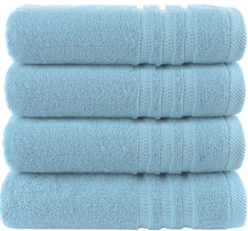 Wholesale Trade Dealz Pack of 2 & 4 Large Bath Sheet Towels 70 X 130 cm 100% Cotton Hotel Quality Bath Towels Soft Quick Drying & Highly Absorbent Big Bath Sheet 500GSM (2, Sky Blue)