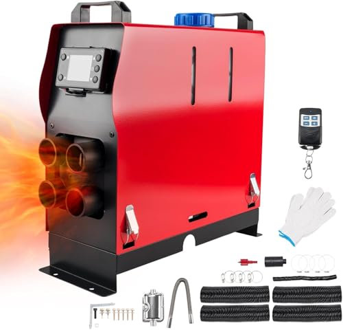 QWBDNMQP Diesel-Luftheizung, Standheizung, 8 kW, 12 V, All-in-One-Dieselheizung, 4 Löcher, Standheizung, Diesel-Luftheizung mit LCD-Schalter und Fernbedienung mit konstanter Temperatursteuerung