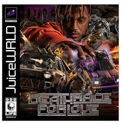LLINJR Juice Wrld Death Race For Love Music Album Cover Canvas Poster Bedroom Decor Landscape Office Room Decor Gift 28x28inch(70x70cm)