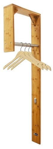 gutholz® Wandgarderobe | Stilvolle Garderobe für Jacken & Accessoires | Wandhaken aus hochwertigem Bambus & Edelstahl | Praktische Aufbewahrungslösung für Flur & Eingangsbereich