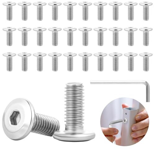 30 Pezzi Viti M5x12, Viti A Testa Piatta Esagonale In Acciaio Inox, Viti A Testa Semicircolare con Chiave, Viti Per Mobili A Testa Piatta per Il Montaggio di Mobili, Progetti di Falegnameria