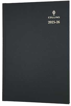 Collins 'Desk' 12 Month Mid/Academic Year Planner, July 2025-July 2026-38M.99-2526- Week-to-View Diary, A5 Hard Cover, Black