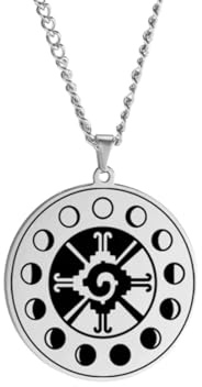 Halskette Azulejo Symbol der Maya-Gottheit Hunab ku Anhänger Halsketten Nicht verblassen Stahl Schmuck Männer Talisman Halsketten