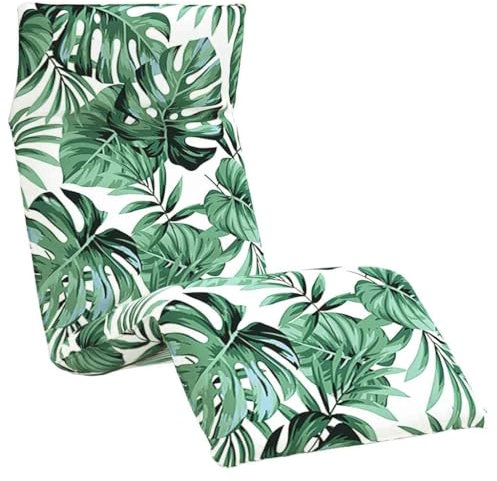 vidaXL Sonnenliege Klappbar Blattmuster 175x54x8,5 cm Oxford-Gewebe, Sonnenbett, Liege, Bodenstuhl, Liegestuhl, Chaiselongue, Bodensessel, Relaxsessel