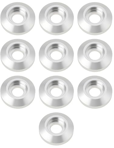 SG Store Lot de 10 rondelles coniques argentées M8 pour modification de voiture