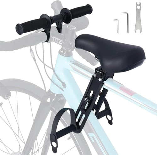 Sièges de Vélo pour Enfant, Siege Velo Enfant Avant avec Accoudoirs et Repose Pieds, Portable et Confortable, Siège vélo Enfant Amovible pour Enfants de 2 à 5 Ans sûr pour Convient au VTT