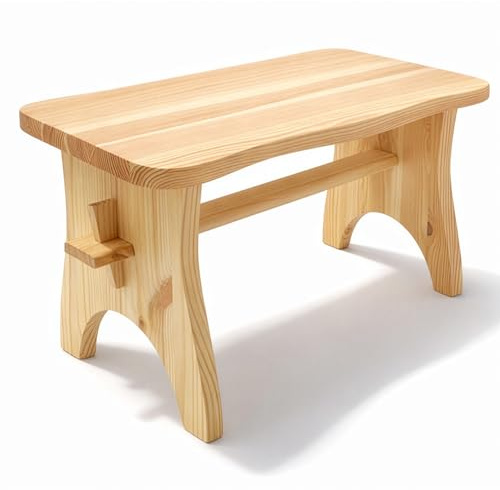 Treetop Gifts Tabouret en bois de pin massif – Repose-pieds décoratif entièrement assemblé, support pour plantes ou petite table d'appoint – Bois de pin brut poncé lisse pour la maison et l'artisanat