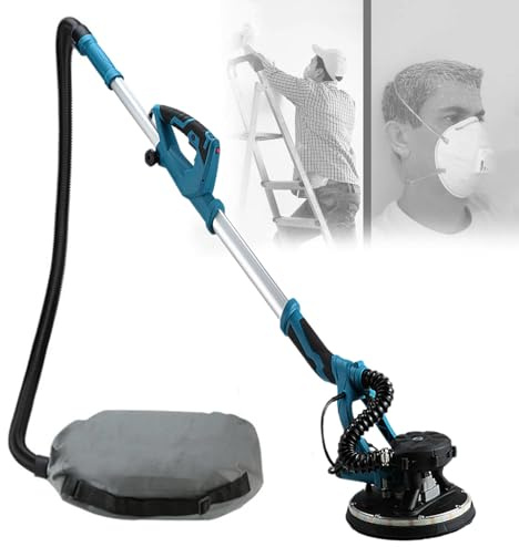 Drywall Sander with Vacuum Automatic Dust Collection, 98% Dust Collection Rate, 5-Speed Variable Speed, LED Light, Dust Bag, for Popcorn Ceilings