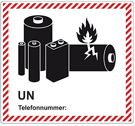 Transport Stickers Lithium Batteries 120 x 110 mm Pack of 500