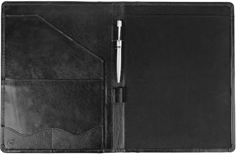 Porte-Documents A4 Professionnel en Cuir – Compartiments Documents CV Stylo de Luxe Élégant Agenda Folio pour Ecrire Bloc-notes et Porte-cartes - Cadeau Porte-document Homme ou Femme MOONSTER®