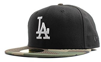 New Era Losdod Black 59Fifty Cap LA Dodgers Schwarz Camouflage, Size:7 3/4