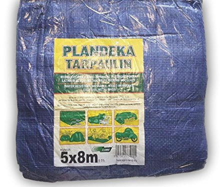 Abdeckplane/Bodenplane mit Metallösen, 5 x 8 m, tragbar, leicht, wasserdicht, für den Außengebrauch geeignet, als Zelt, Hängematte, Sonnensegel, zum Abdecken von Autos/Motorrädern etc.