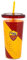 AS Roma A.S Roma, Straw Cup Tazza Bicchiere con Cannuccia, Giallo/Rosso, 1 unità (Confezione da 1)