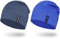 EMPIRELION 9 Leicht Stricken Mützen Hüte,Helm Liner Laufen Scheitelkäppchen Schlafen Kappen für Damen Herren (Königsblau Melange+Stahlblaue Melange)