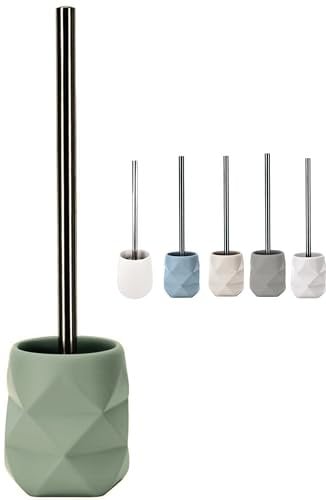 KW Crackled Pastel Colour Toilet Brush and Holder (Opal Green)