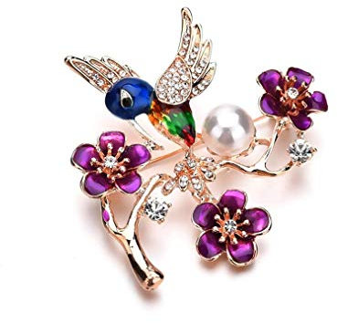 Carry stone Premium-Qualität Emaille Strass Legierung Brosche Pflaumenblüte Vogel Künstliche Perle Pin Corsage Bekleidungszubehör