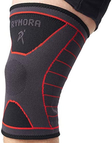 Rymora Knee Support for Men and Women - Compression Sleeve to Ease Knee Discomfort - Great for Running, Sports & Everyday Wear (Grey) (Single Sleeve) (Medium) [M]