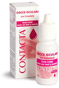 Contacta, Gocce Oculari Lenitive, Gocce Oculari con Calendula Utili per Occhi Irritati Anche con Lenti a Contatto, Azione Idratante e Rinfrescante, 15 ml