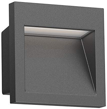 ledscom.de LED Wandeinbauleuchte NOLA, Downlight für außen, IP54, anthrazit matt, 90 x 90mm, kaltweiß