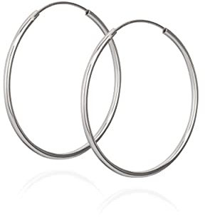 Nklaus 35mm PAAR 925 Sterling Silber Creole Ohrringe Ohrschmuck Ohrhänger 5167