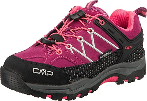 CMP Kids Rigel Low Trekking Shoes WP, Zapatos de Trekking Unisex niños, Mora Rosa flúor, 35 EU