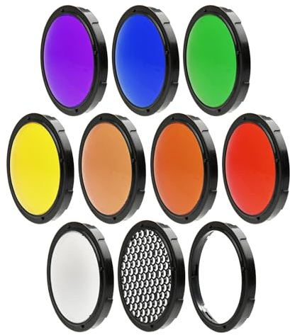 SMDV Lichtfilter-Kit für Speedbox-Flip Softbox 7 Farbfilter, Diffusor und Wabenaufsatz