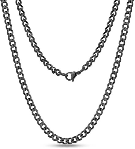 Cadoline 316L Edelstahl Herrenschmuck 6 mm 22 Zoll schwarze Gliederpanzerkette