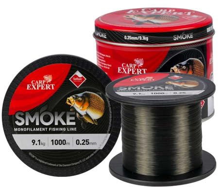 Carp Expert Smoke Fishing Line 1000m 0,25mm / 9,10kg Karpfenschnur Monofile Schnur Angelschnur Angelsehne Monoschnur