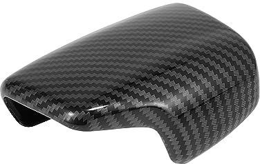 X AUTOHAUX Auto Schaltknauf Abdeckung Aufkleber Trim Carbon Fiber Muster Schwarz