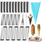 Cannoli Röhrchen, FantasyDay 30 Stück Schillerlockenform aus Edelstahl Schaumrollen Hörnchen Sahnerollen Schaumrollenformen mit Reinigungsbürst - Kuchen Spritztüllen Spirale Horn Backform Backzubehör