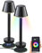 Lunartec Kabellose Tischlampe: Smarte Outdoor-Tischlampe, RGB-CCT-LEDs, App, Bluetooth, 2er-Set (Balkontisch, Lampe Terrassentisch, Home)