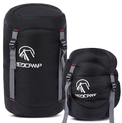 REDCAMP 40 l Nylon-Kompressionsbeutel für Schlafsack, leichter, kompakter Kompressionsbeutel für Reisen, Wandern, Outdoor, Rucksackreisen, Camping, schwarz, XL