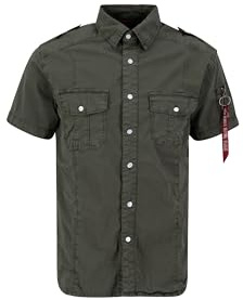Alpha Industries Basic Shirt Slim S Hemd für Herren Greyblack