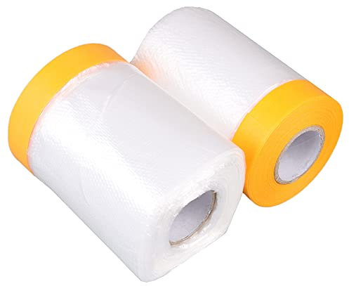 MONAQI 20m/35m Pack Drape Assorted Best Masking Transparent Tape For Painting Car And Wall Pre Taped Masking Film Painter Applicator,30cmx20m