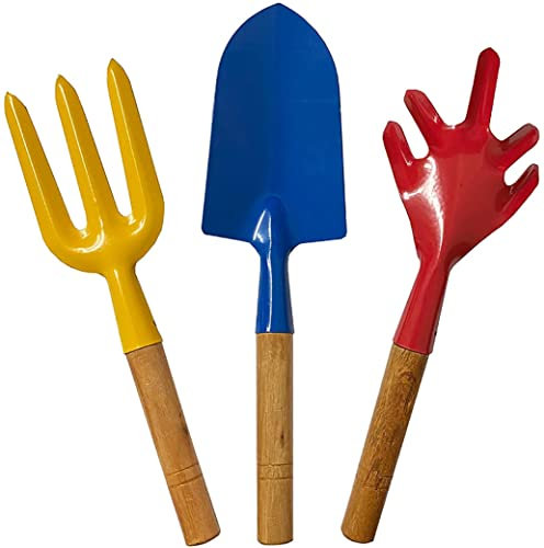 Kippen 6022LX - Attrezzi da Giardino Set da 3 Pezzi con Manico in Legno Verniciato