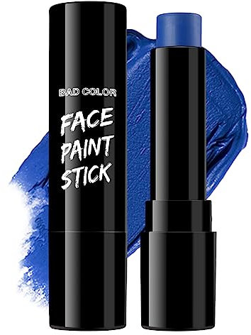 Halloween Peinture Visage Bleu, Peinture Corporelle Face Paint Stick pour Théâtre, Fêtes, Evénements Scolaires, Carnavals, Clowns, Squelettes, Zombies