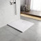 Heilmetz Piatto doccia 90x90 cm, Piatto doccia Bianco antiscivolo effetto pietra + copertura SMC, apertura di scarico Ø 90 mm